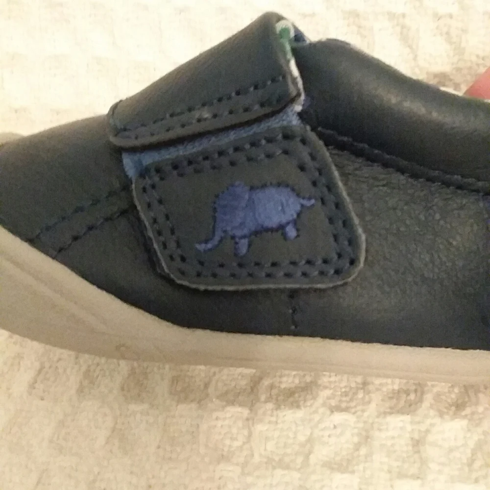 Boys Blue Leather Crawl Shoes